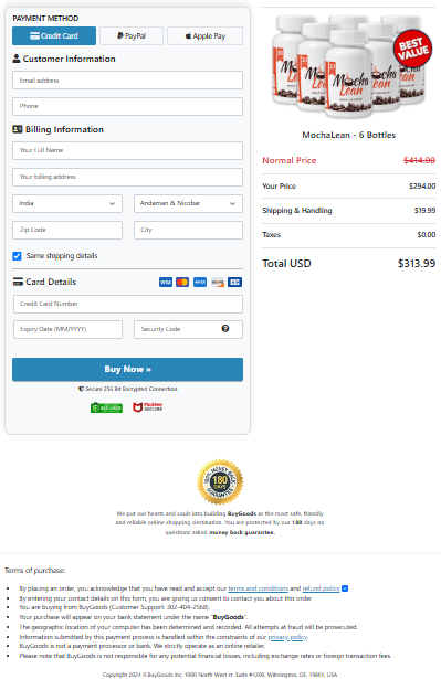 Mochalean order page